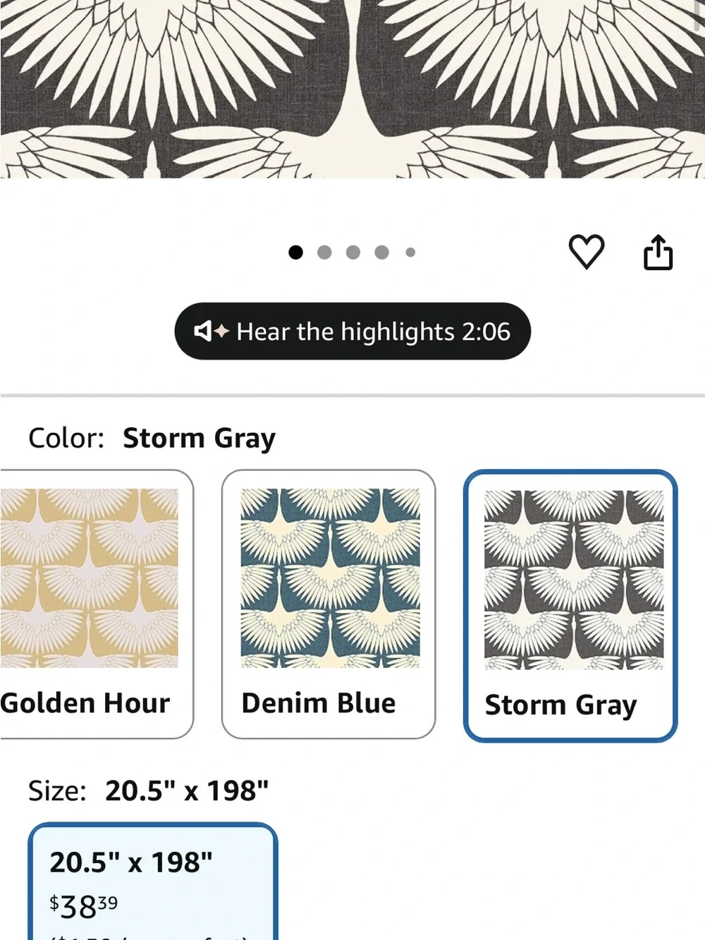 Tempaper Storm Gray and Cream Crane Pattern Peel & Stick Wallpaper